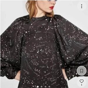 NWT ZARA Zodiac Constellation Blouse Size M